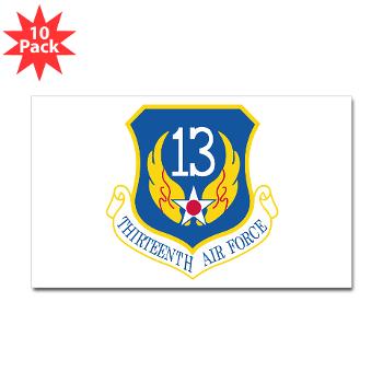 13AF - M01 - 01 - 13th Air Force - Sticker (Rectangle 10 pk)