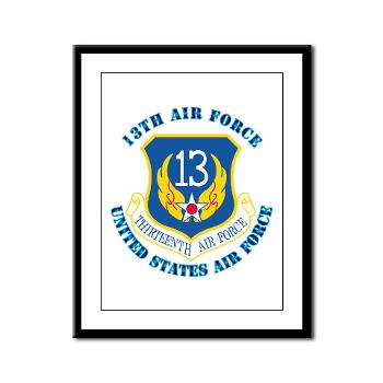13AF - M01 - 02 - 13th Air Force with Text - Framed Panel Print