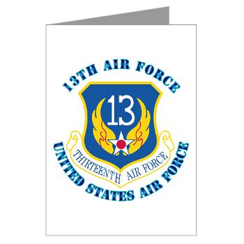 13AF - M01 - 02 - 13th Air Force with Text - Greeting Cards (Pk of 10) - Click Image to Close