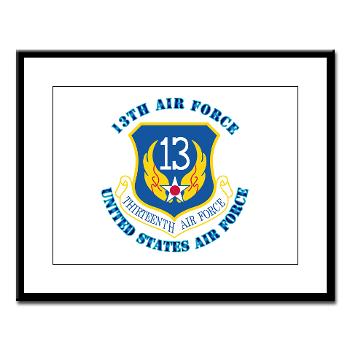 13AF - M01 - 02 - 13th Air Force with Text - Large Framed Print
