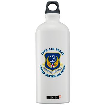 13AF - M01 - 03 - 13th Air Force with Text - Sigg Water Bottle 1.0L