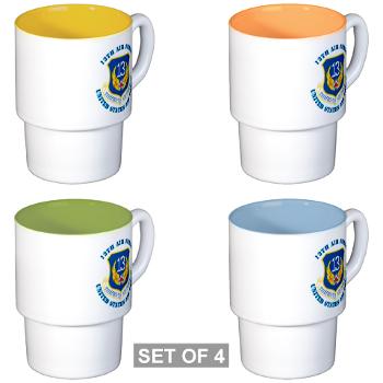 13AF - M01 - 03 - 13th Air Force with Text - Stackable Mug Set (4 mugs)