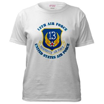 13AF - A01 - 04 - 13th Air Force with Text - Women's T-Shirt