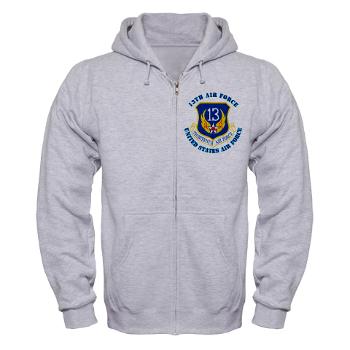 13AF - A01 - 03 - 13th Air Force with Text - Zip Hoodie