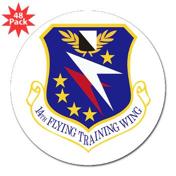 14FTW - M01 - 01 - 14th Flying Training Wing - 3" Lapel Sticker (48 pk)