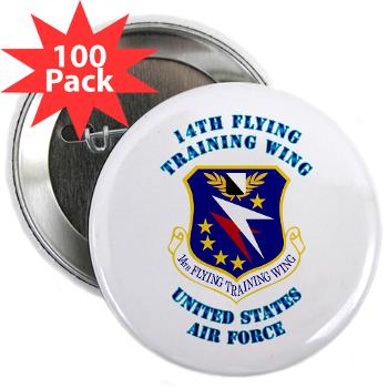 14FTW - M01 - 01 - 14th Flying Training Wing with Text - 2.25" Button (100 pack)