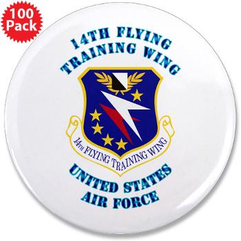 14FTW - M01 - 01 - 14th Flying Training Wing with Text - 3.5" Button (100 pack)