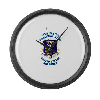 14FTW - M01 - 03 - 14th Flying Training Wing with Text - Large Wall Clock