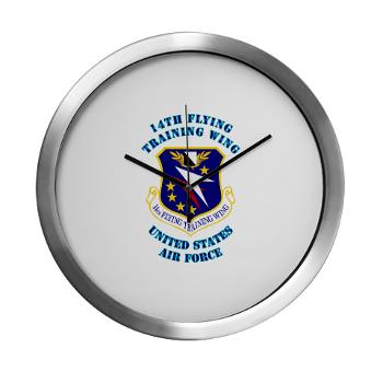 14FTW - M01 - 03 - 14th Flying Training Wing with Text - Modern Wall Clock