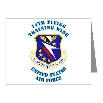 14FTW - M01 - 02 - 14th Flying Training Wing with Text - Note Cards (Pk of 20)