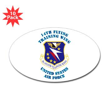 14FTW - M01 - 01 - 14th Flying Training Wing with Text - Sticker (Oval 10 pk)
