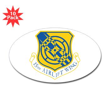 15AW - M01 - 01 - 15th Airlift Wing - Sticker (Oval 10 pk)