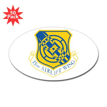 15AW - M01 - 01 - 15th Airlift Wing - Sticker (Oval 50 pk)