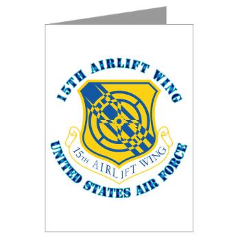 15AW - M01 - 02 - 15th Airlift Wing with Text - Greeting Cards (Pk of 10)