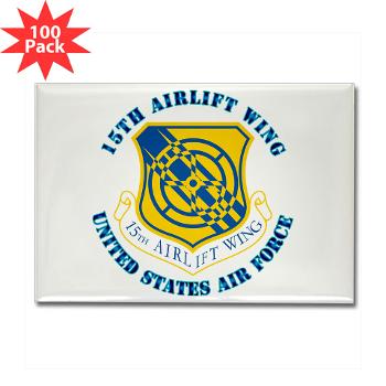 15AW - M01 - 01 - 15th Airlift Wing with Text - Rectangle Magnet (100 pack)