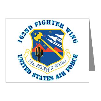 162FW - M01 - 02 - 162nd Fighter Wing with Text - Note Cards (Pk of 20)