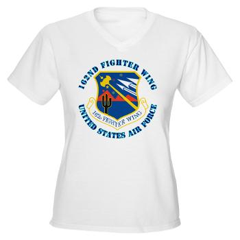162FW - A01 - 04 - 162nd Fighter Wing with Text - Women's V-Neck T-Shirt