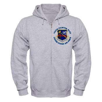 162FW - A01 - 03 - 162nd Fighter Wing with Text - Zip Hoodie