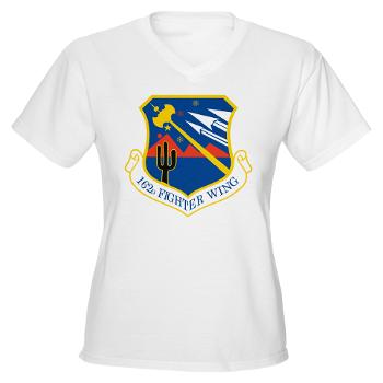 162FW - A01 - 04 - 162nd Fighter Wing - Women's V-Neck T-Shirt