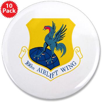 166AW - M01 - 01 - 166th Airlift Wing - 3.5" Button (10 pack)