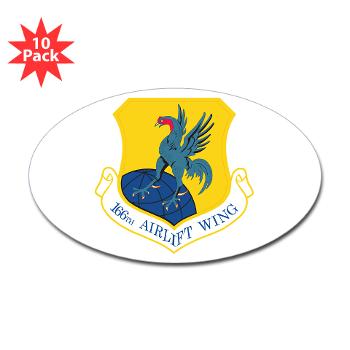 166AW - M01 - 01 - 166th Airlift Wing - Sticker (Oval 10 pk)
