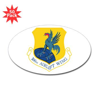 166AW - M01 - 01 - 166th Airlift Wing - Sticker (Oval 50 pk)