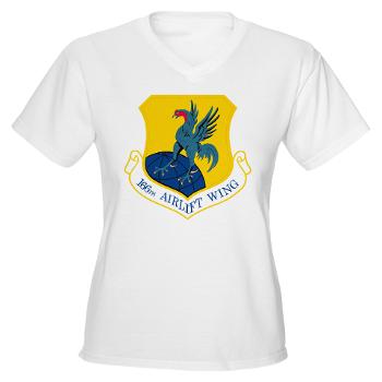 166AW - A01 - 04 - 166th Airlift Wing - Women's V-Neck T-Shirt