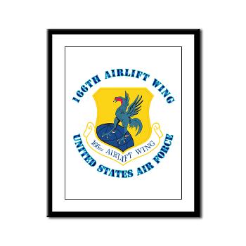 166AW - M01 - 02 - 166th Airlift Wing with Text - Framed Panel Print - Click Image to Close