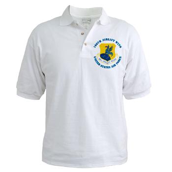166AW - A01 - 04 - 166th Airlift Wing with Text - Golf Shirt