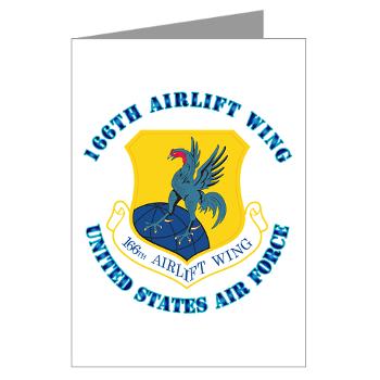 166AW - M01 - 02 - 166th Airlift Wing with Text - Greeting Cards (Pk of 10)