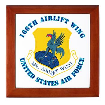 166AW - M01 - 03 - 166th Airlift Wing with Text - Keepsake Box