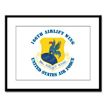 166AW - M01 - 02 - 166th Airlift Wing with Text - Large Framed Print