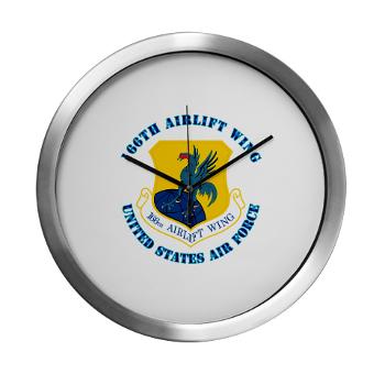 166AW - M01 - 03 - 166th Airlift Wing with Text - Modern Wall Clock
