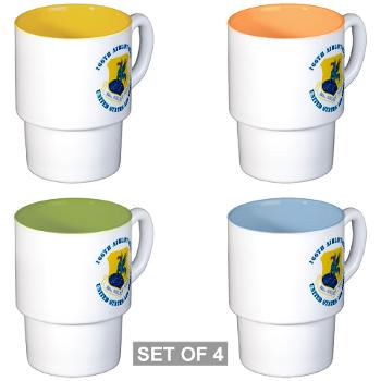 166AW - M01 - 03 - 166th Airlift Wing with Text - Stackable Mug Set (4 mugs)