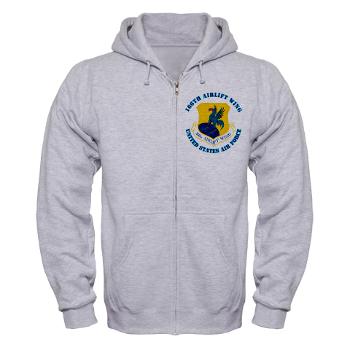 166AW - A01 - 03 - 166th Airlift Wing with Text - Zip Hoodie