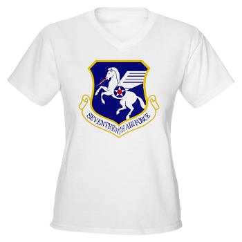 17AF - A01 - 04 - 17th Air Force - Women's V-Neck T-Shirt