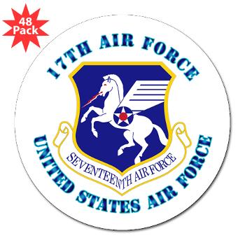 17AF - M01 - 01 - 17th Air Force with Text - 3" Lapel Sticker (48 pk)