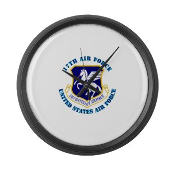 17AF - M01 - 03 - 17th Air Force with Text - Large Wall Clock