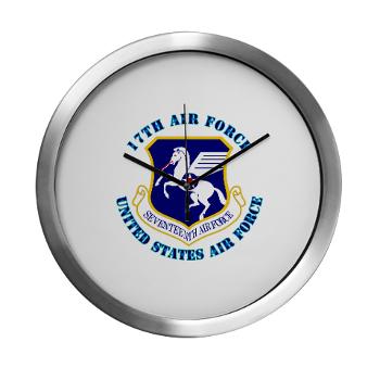 17AF - M01 - 03 - 17th Air Force with Text - Modern Wall Clock