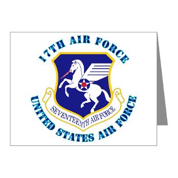 17AF - M01 - 02 - 17th Air Force with Text - Note Cards (Pk of 20)