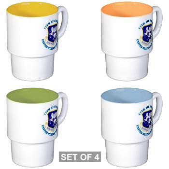 17AF - M01 - 03 - 17th Air Force with Text - Stackable Mug Set (4 mugs)