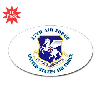 17AF - M01 - 01 - 17th Air Force with Text - Sticker (Oval 10 pk)