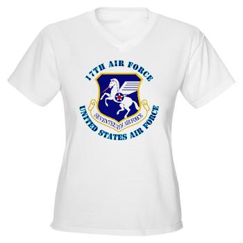 17AF - A01 - 04 - 17th Air Force with Text - Women's V-Neck T-Shirt