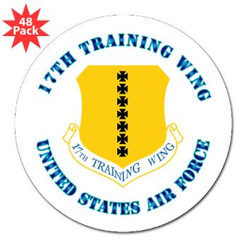 17TW - M01 - 01 - 17th Training Wing with Text - 3" Lapel Sticker (48 pk)