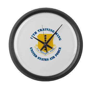 17TW - M01 - 03 - 17th Training Wing with Text - Large Wall Clock