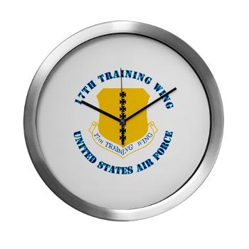 17TW - M01 - 03 - 17th Training Wing with Text - Modern Wall Clock