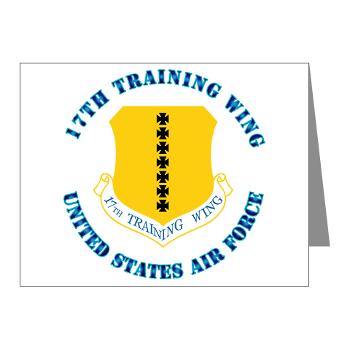 17TW - M01 - 02 - 17th Training Wing with Text - Note Cards (Pk of 20)