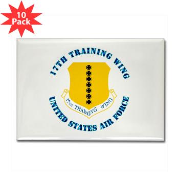 17TW - M01 - 01 - 17th Training Wing with Text - Rectangle Magnet (10 pack)