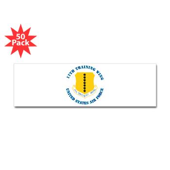17TW - M01 - 01 - 17th Training Wing with Text - Sticker (Bumper 50 pk) - Click Image to Close