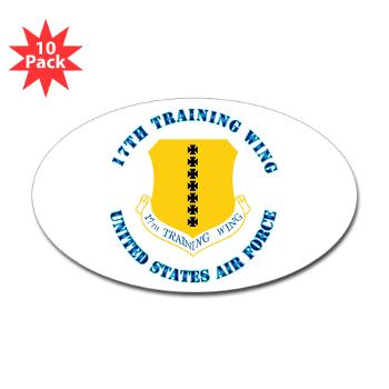 17TW - M01 - 01 - 17th Training Wing with Text - Sticker (Oval 10 pk) - Click Image to Close